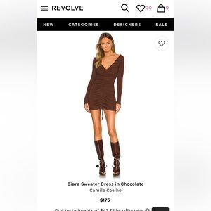 Ciara Sweater Dress in Chocolate
